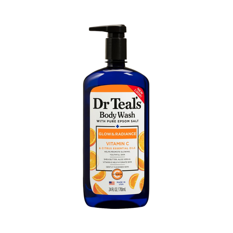 Body Wash with Pure Epsom Salt, Glow & Radiance, Vitamin C & Citrus Essential Oils Teal's, 24 fl oz