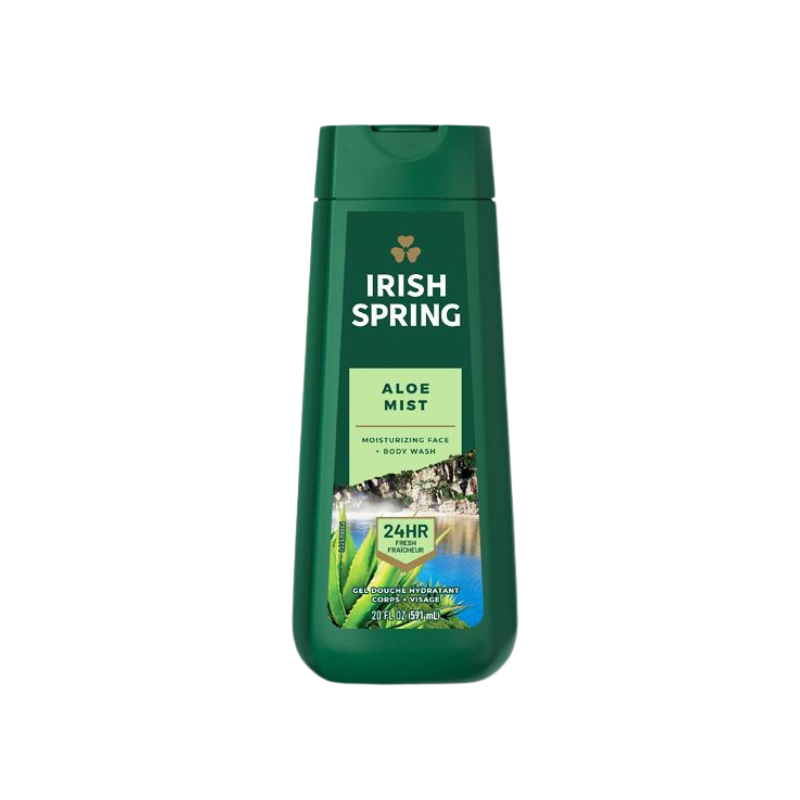 Irish Spring Men's Body Wash Shower Gel, Aloe Vera - 20 fluid ounce
