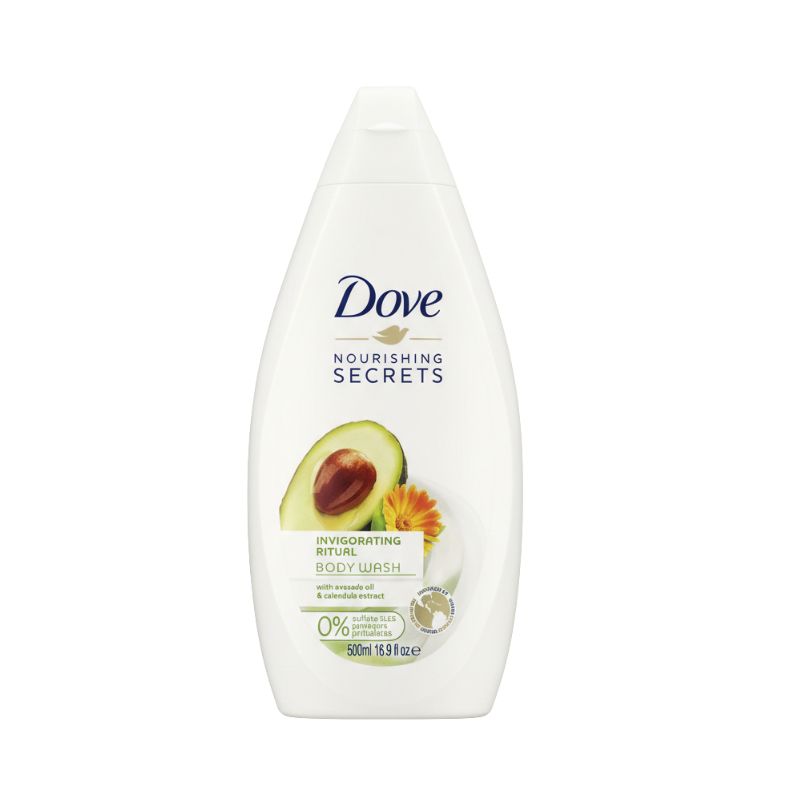 Dove Nourishing Secrets Invigorating Ritual Body Wash, Avocado Oil & Calendula Extract, 16.9 Ounce / 500 Ml