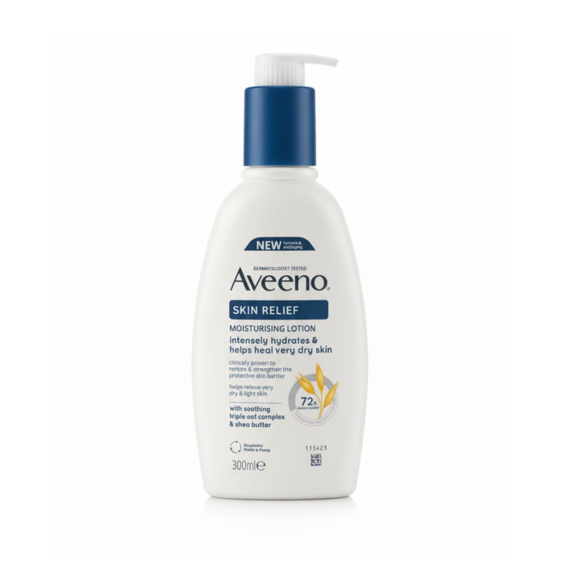 Aveeno Skin Relief Moisturising Lotion with Triple Oat Complex & Shea Butter — for Very Dry Skin (300 ml pump)
