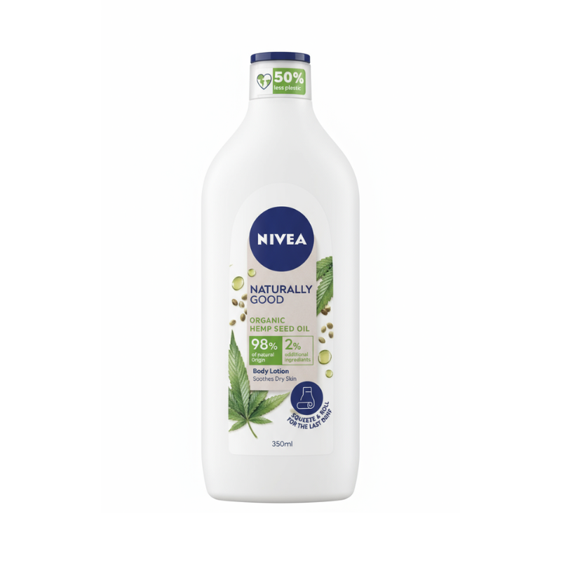 NIVEA Naturally Good Body Lotion with Organic Hemp Seed Oil (Soothes Dry Skin) – 350 ml