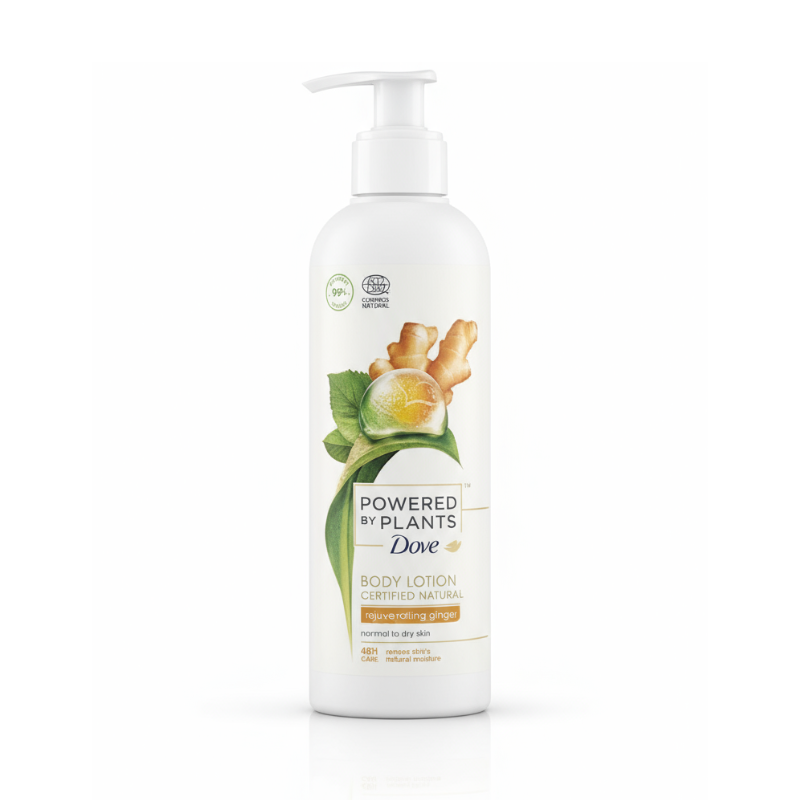 Dove Powered by Plants Certified Natural Body Lotion – Rejuvenating Ginger (for normal to dry skin)