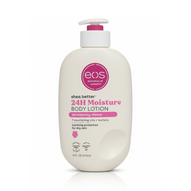 eos Shea Better 24H Moisture Body Lotion — Strawberry Dream (16 fl oz / 473 mL)