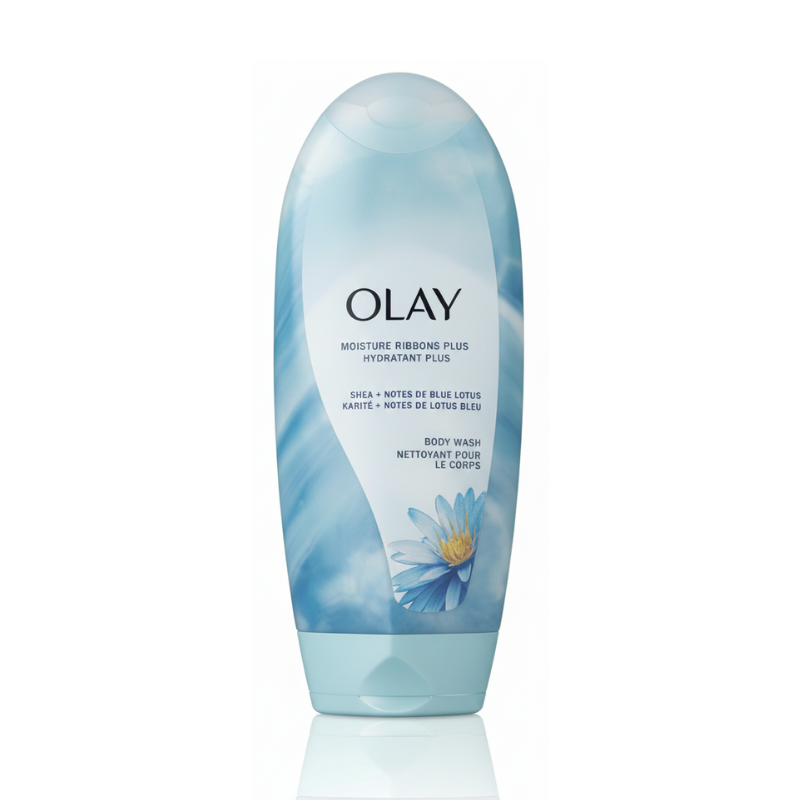 Olay Moisture Ribbons Plus Shea + Notes of Blue Lotus Body Wash (approx. 18 fl oz / 532 mL)