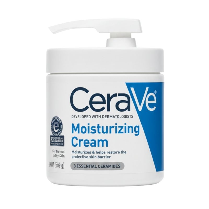 CeraVe Moisturizing Cream with Hyaluronic Acid and 3 Essential Ceramides (Face & Body) – 19 oz / 539 g