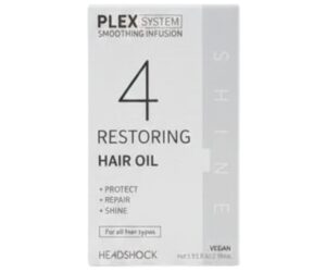 Headshock Plex System Smoothing Infusion – 4 Restoring Hair Oil (Vegan), 1.15 fl oz / 34 mL
