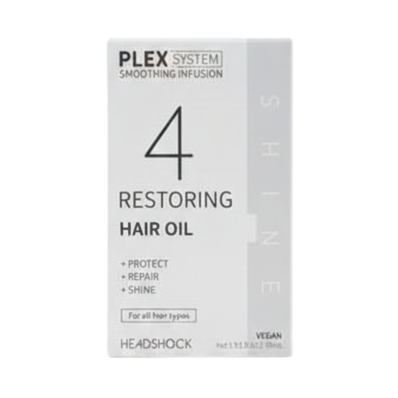 Headshock Plex System Smoothing Infusion – 4 Restoring Hair Oil (Vegan), 1.15 fl oz / 34 mL