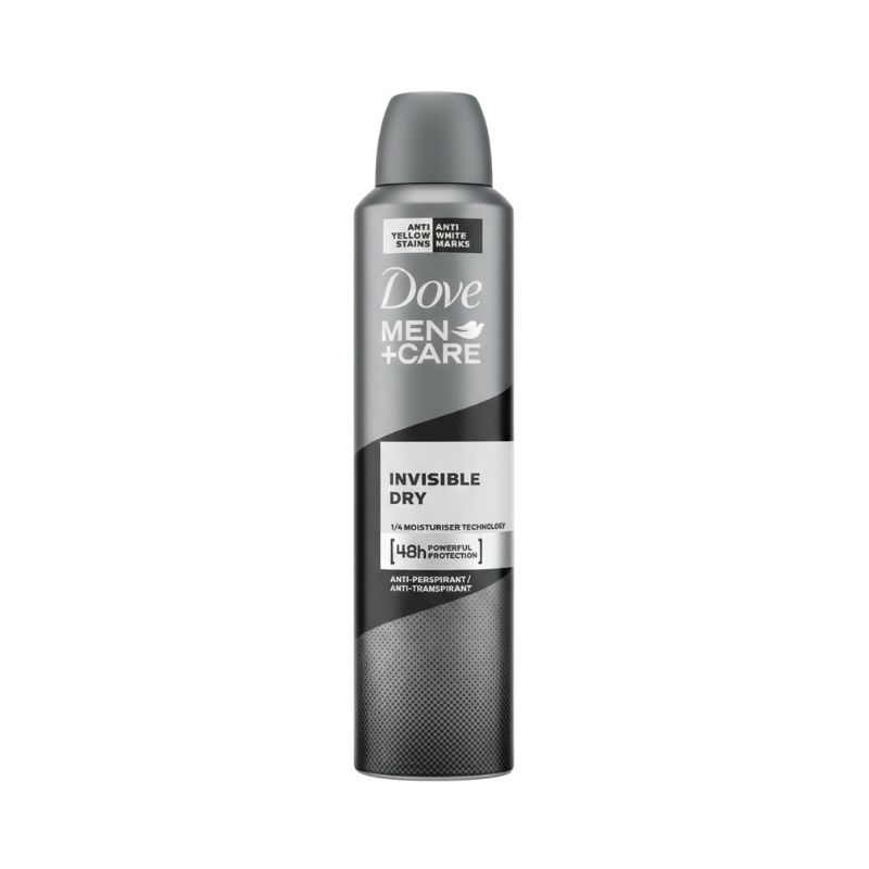 Dove Men+Care Invisible Dry Anti‑Perspirant Deodorant Spray – 48h Powerful Protection, ¼ Moisturiser Technology