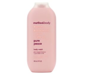 method body pure peace body wash – peony, rose water + pink sea salt (532 ml / 18 fl oz)