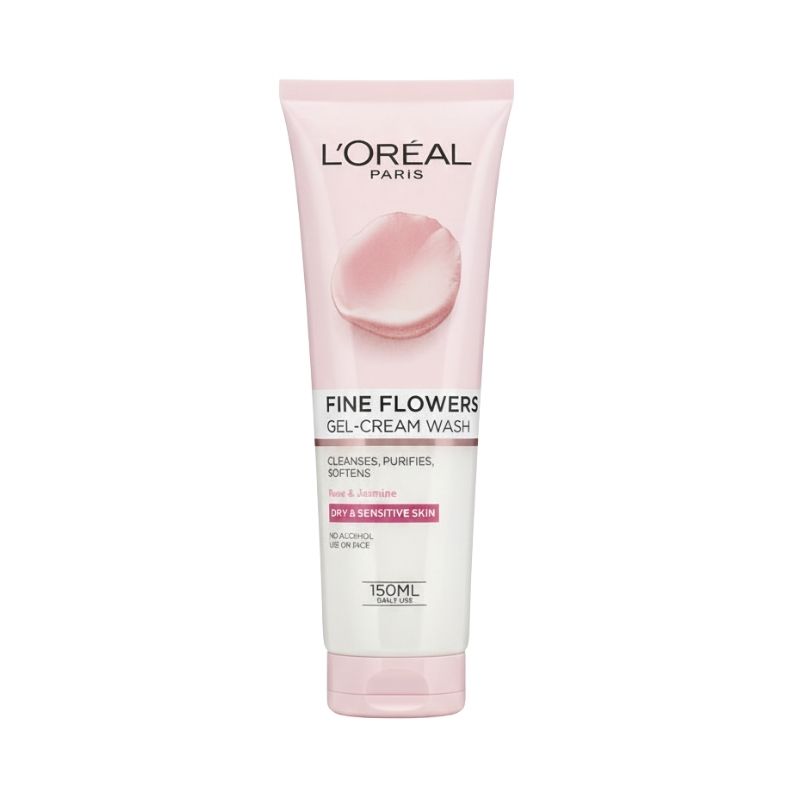 L’Oréal Paris Fine Flowers Gel‑Cream Wash – Rose & Jasmine (for Dry & Sensitive Skin), 150 ml