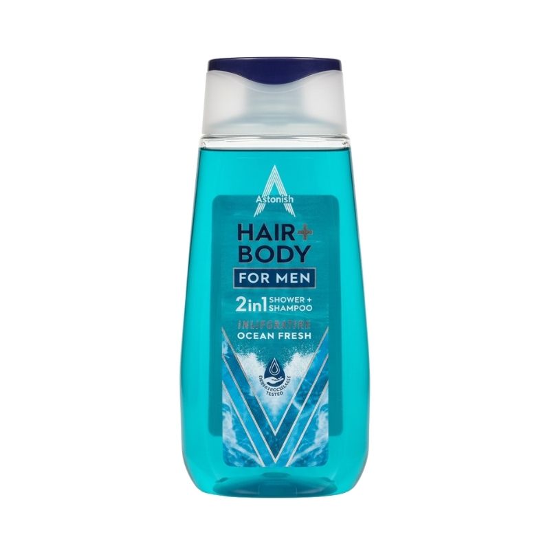 Astonish For Men Hair + Body 2‑in‑1 Shower + Shampoo – Ocean Fresh