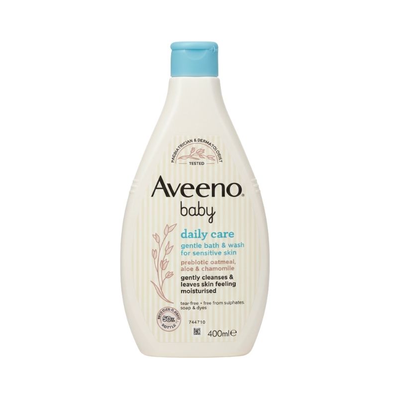 Aveeno Baby Daily Care Gentle Bath & Wash – For Sensitive Skin with Prebiotic Oatmeal, Aloe & Chamomile (400 ml)