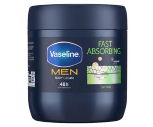 Vaseline Men Fast Absorbing Body Cream – 48h Moisturisation for Dry Skin