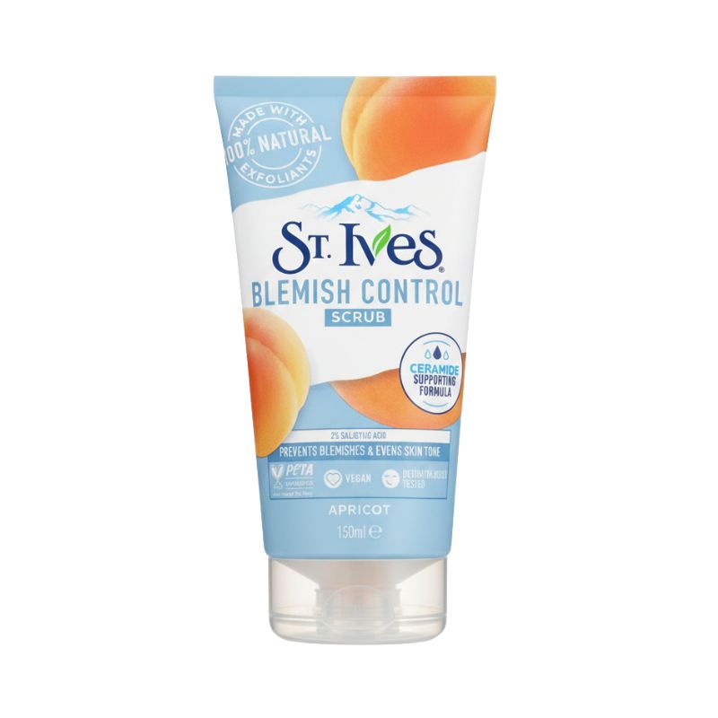 St. Ives Blemish Control Apricot Scrub – 2% Salicylic Acid, Ceramide‑Supporting Formula (150 ml)