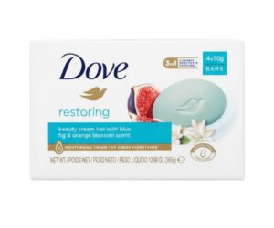 Dove Restoring Beauty Cream Bar with Blue Fig & Orange Blossom Scent – 4 x 90 g