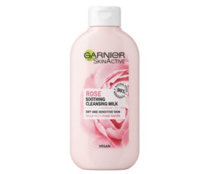 Garnier SkinActive Rose Soothing Cleansing Milk – Dry & Sensitive Skin, Made with Rose Water
