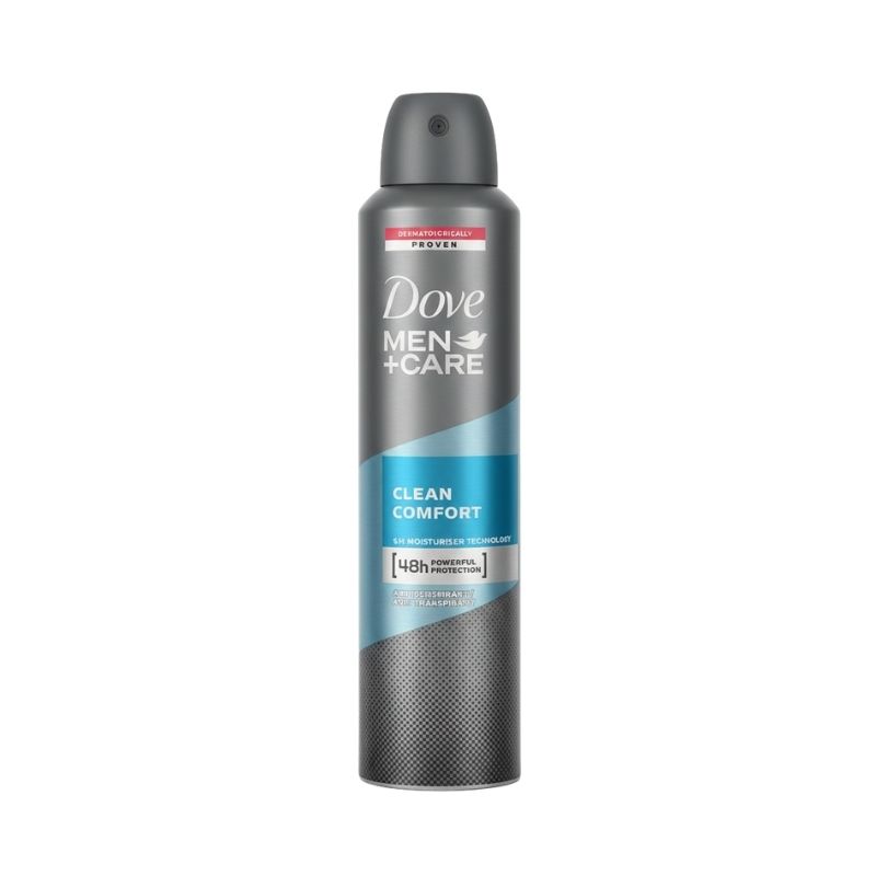 Dove Men+Care Clean Comfort Anti‑Perspirant Deodorant Spray – 48h Powerful Protection, ¼ Moisturiser Technology
