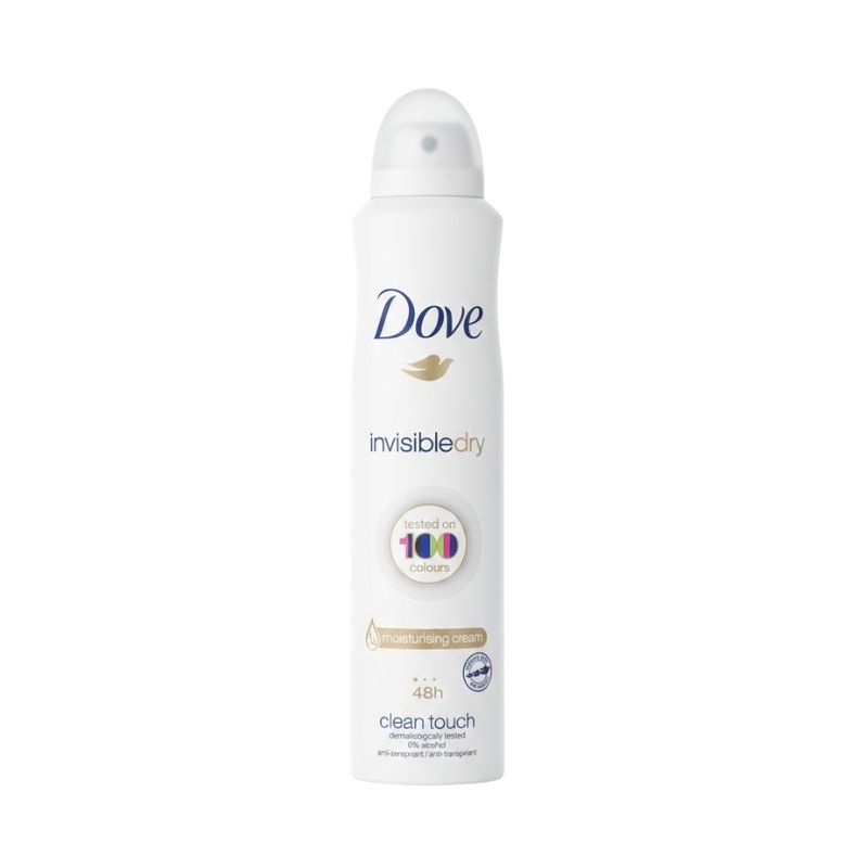 Dove Invisible Dry Clean Touch Antiperspirant Deodorant Aerosol – Tested on 100 Colours, 48h Protection