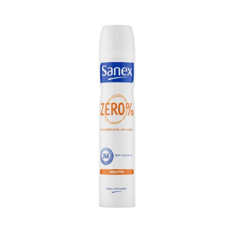 Sanex Zero% Sensitive Deodorant Spray – 0% Aluminium (ACH) & 0% Alcohol, 24h Protection