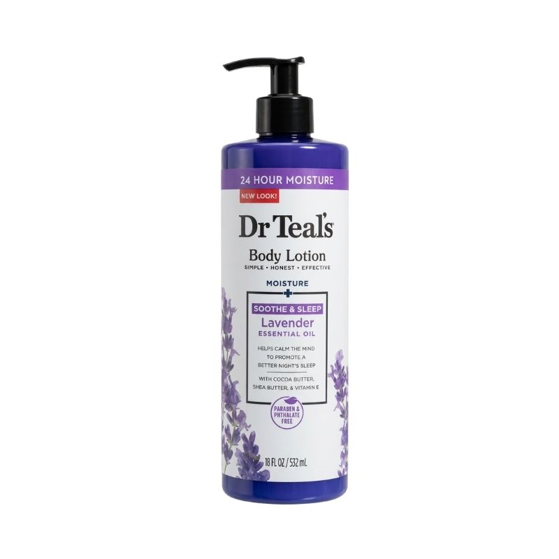 Dr Teal’s Body Lotion – Moisture + Soothe & Sleep with Lavender Essential Oil, 18 fl oz (532 mL)