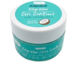 Edge Wax / Cire Contour — Biotin Infused, Coconut Scented, Long Lasting Hold (1.35 fl oz / 40 mL)