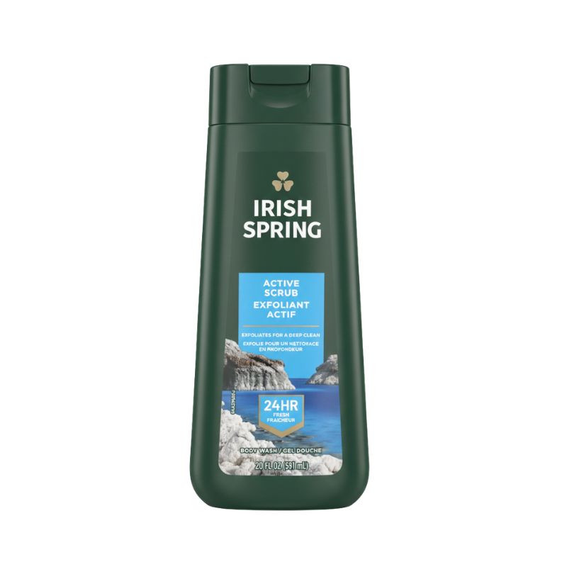 Irish Spring Active Scrub Body Wash – Exfoliating Deep Clean (20 FL OZ / 591 mL)