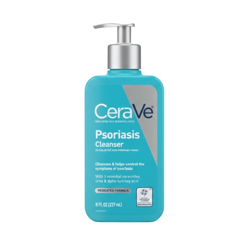 CeraVe Psoriasis Cleanser (2% Salicylic Acid) – Medicated Cleanser, 8 fl oz / 237 mL
