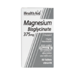 HealthAid Magnesium Bisglycinate 375mg (Chelated) with Vitamin B6,60 Tablets