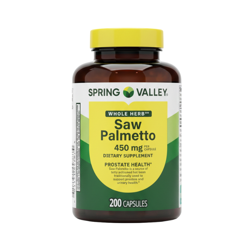 Spring Valley Saw Palmetto Whole Herb Dietary Supplement, 450 mg, 200 Capsules