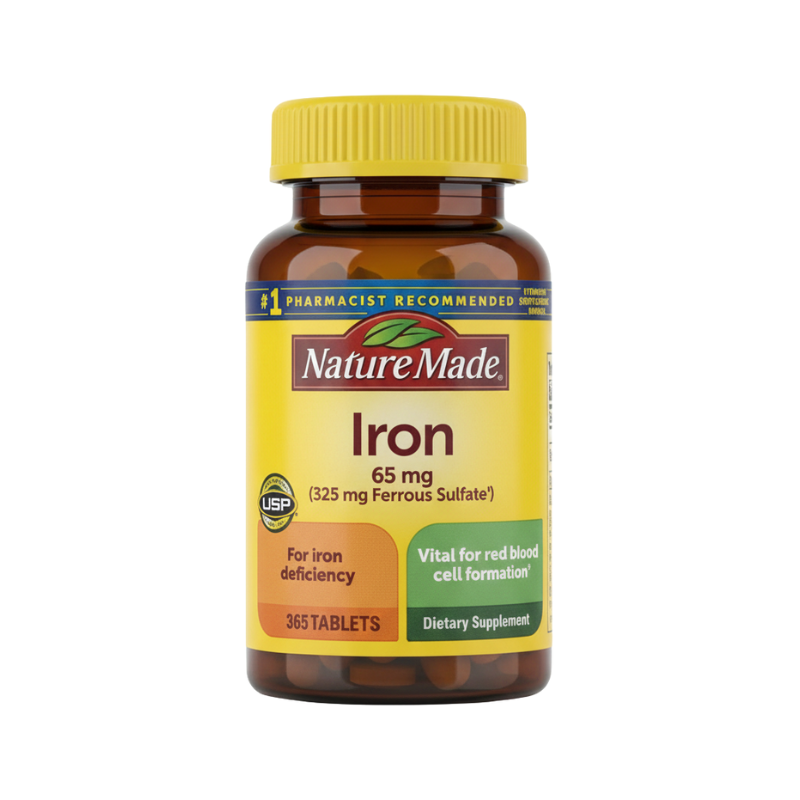 Nature Made Iron 65 mg (from 325 mg Ferrous Sulfate) Tablets,365 Tablets
