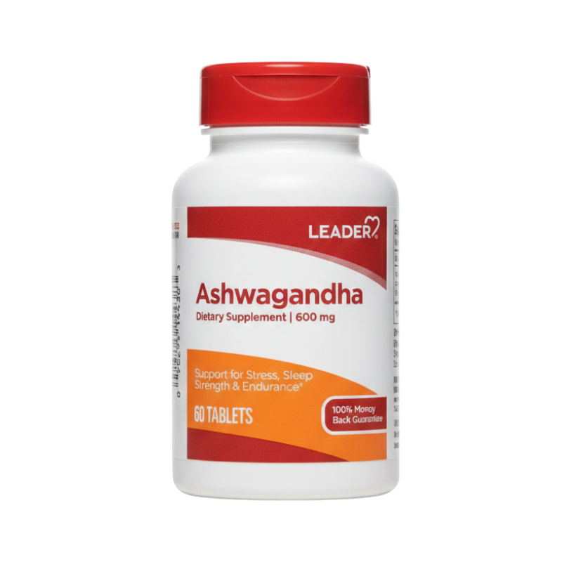 Leader Ashwagandha 600 mg Dietary Supplement, 60 Tablets