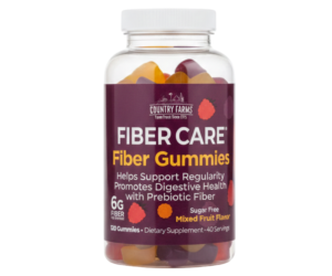 Country Farms Fiber Care Fiber Gummies (Mixed Fruit Flavor),120 Gummies (40 Servings)