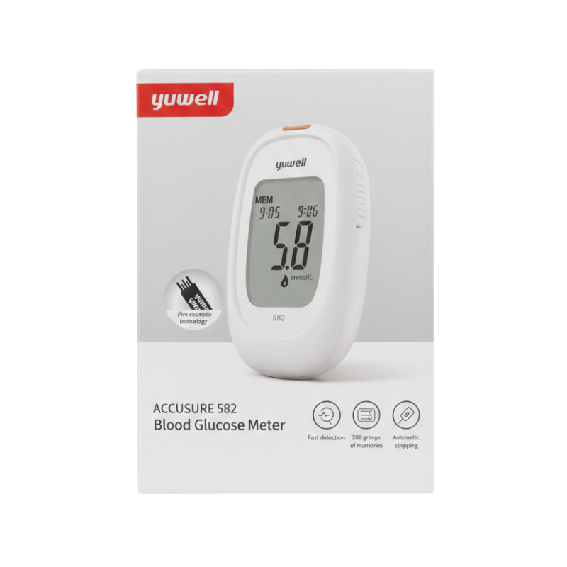 Yuwell Accusure 582 Blood Glucose Meter,Standard Monitoring Kit (includes Meter, Lancing Device, and Carrying Case)