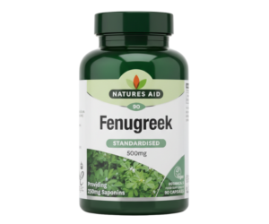 Natures Aid Standardised Fenugreek 500mg Vegan Capsules, 90 Count