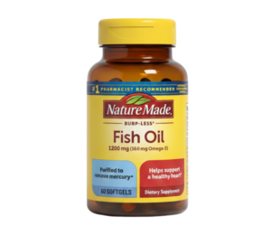 Nature Made Burp-Less Fish Oil 1200mg, 60 Softgels, 360mg Omega-3