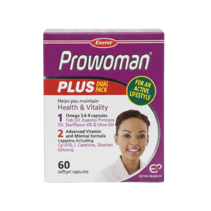 Exeter Prowoman Plus Dual Pack,60 Softgel Capsules (30 Advanced Vitamin & Mineral Capsules + 30 Omega 3-6-9 Capsules)