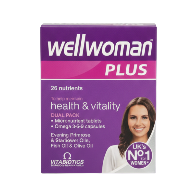 Vitabiotics Wellwoman Plus,56 Tablets/Capsules (28 Micronutrient Tablets + 28 Omega 3-6-9 Capsules)