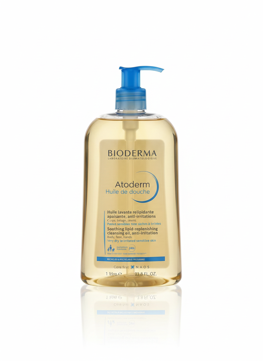 Bioderma Atoderm Huile de Douche Soothing Lipid-Replenishing Cleansing Oil,1 Litre / 33.8 FL.OZ.