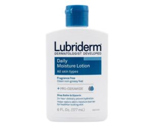 Lubriderm Daily Moisture Fragrance Free Lotion with Pro-Ceramide, Shea Butter & Glycerin,6 fl oz / 177 mL