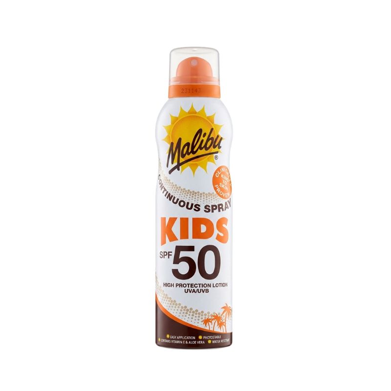 Malibu Kids SPF 50 High Protection Continuous Sunscreen Spray,250ml / 8.45 fl oz