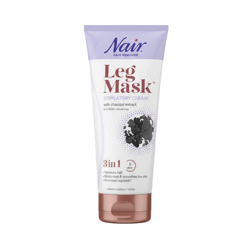 Nair Hair Remover Leg Mask™ Depilatory Cream (with Charcoal Extract & 100% Natural Clay)