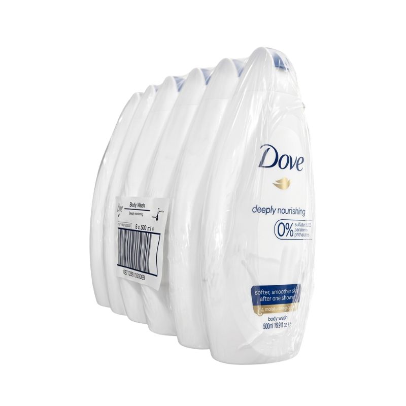 Dove Deeply Nourishing Body Wash, 500ml (Pack of 6)